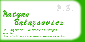 matyas balazsovics business card