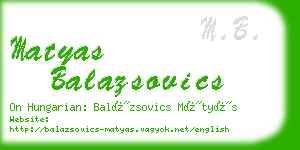 matyas balazsovics business card